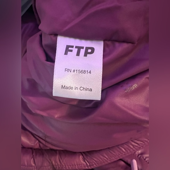 ❗️SOLD❗️☠︎︎ FTP LOGO WORLD DOMINATION QUILT PUFFER JACKET PLUM ☠︎︎ - Picture 12 of 15